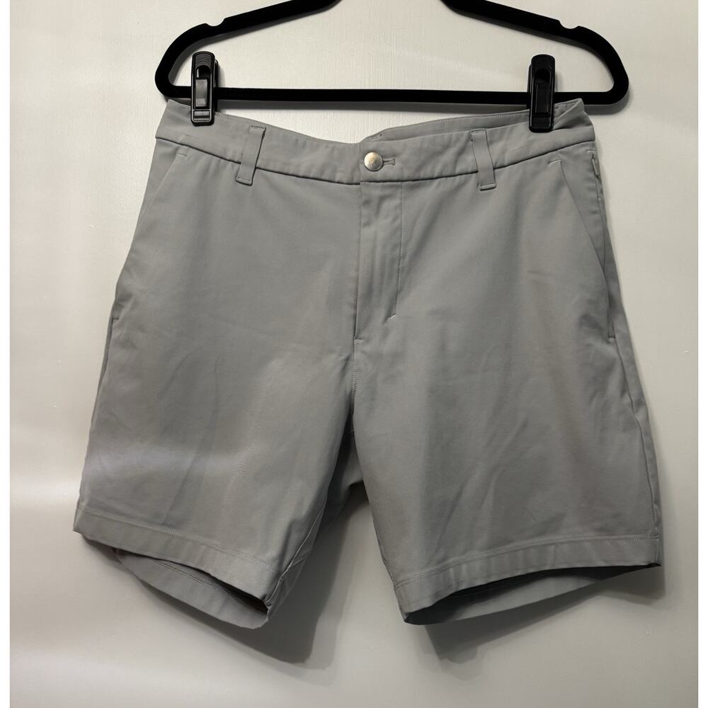 Lululemon Shorts Mens 31 Blue Chino Stretch 8 Inseam Casual Golf Zip Pocket